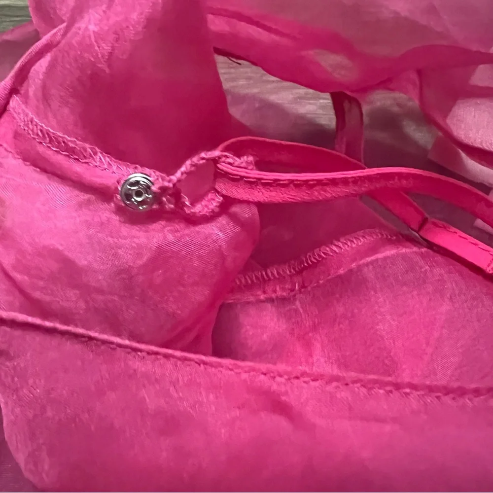 Cinq a Sept Katerina Silk Organza Top 100% Pink Sheer Size XS - Picture 6 of 11